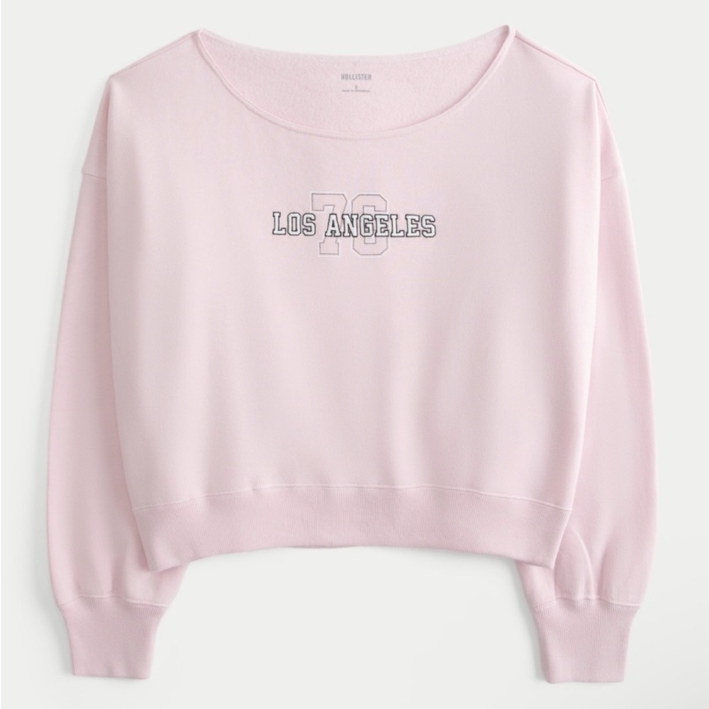 Hollister Easy Off-the-Shoulder Los Angeles Graphic Sweatshirt Size L